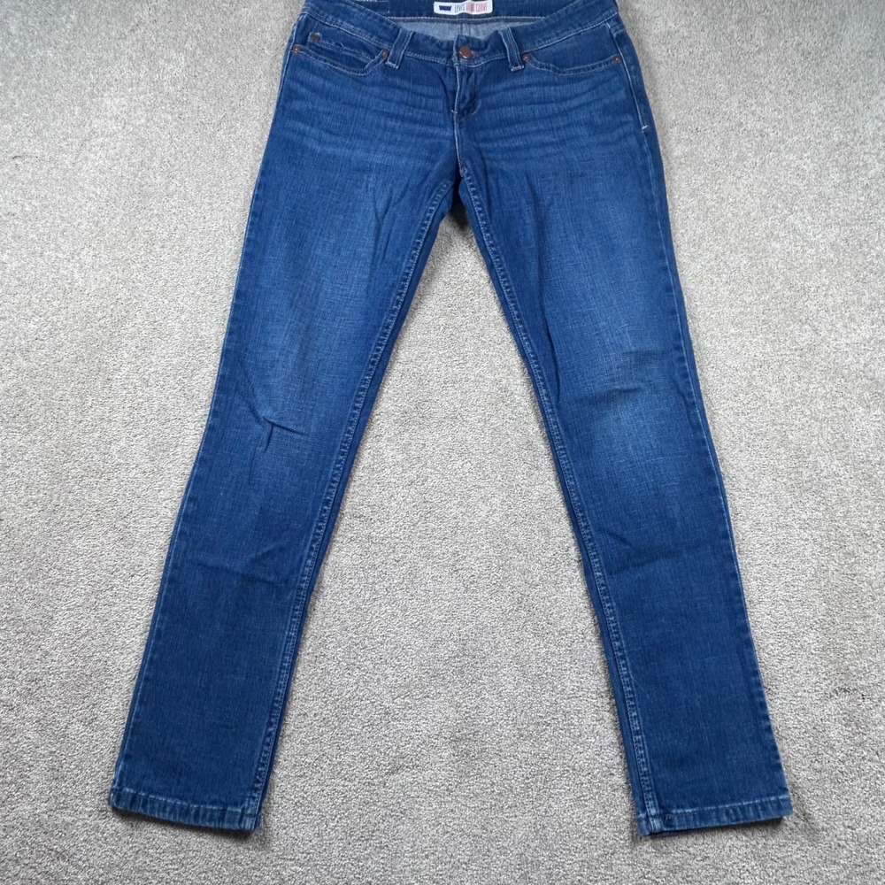 Levis Demi Curve Straight Leg Jeans Medium Wash Blue Denim Size 9M 1487